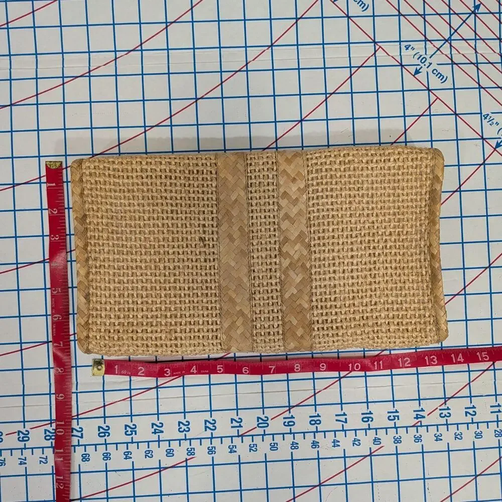 Roslyn of Barbados hand‑woven straw clutch by Tropical Weavers